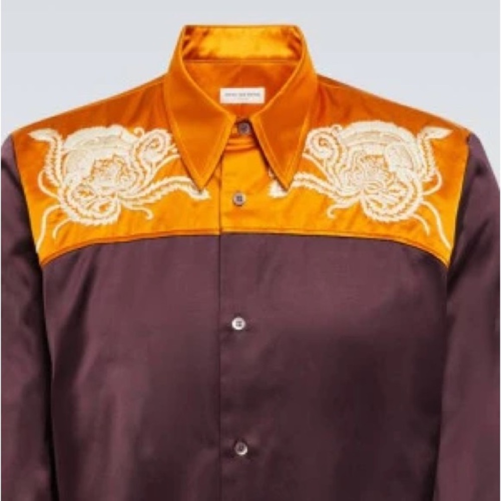 Dries van noten embroidered western shirt